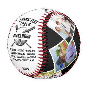Thank You Coach, Custom 6 photos & teammates names Baseball
