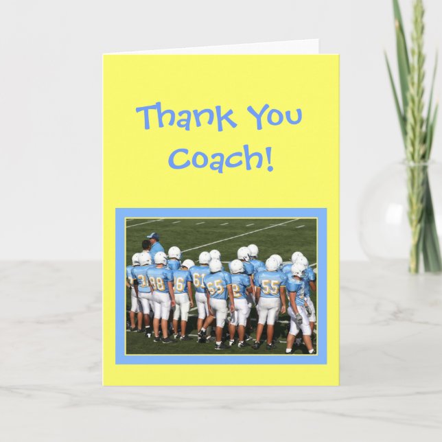 Thank you coach Football players greeting card (Front)