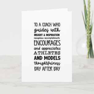 Thank You Coach Inspirational Greeting Card
