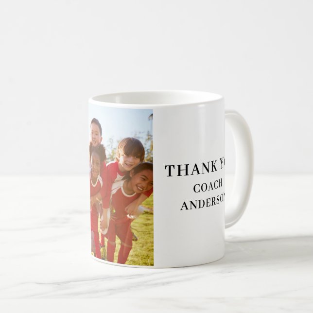 Thank You Coach Photo Name  Coffee Mug (Front Right)