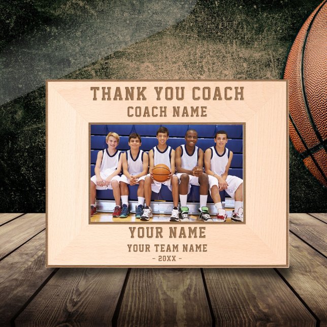 Thank you Coach Player Name Team Sports Etched Frames (Creator Uploaded)