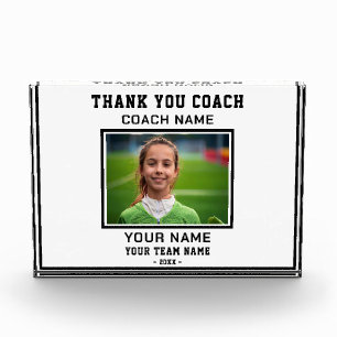 Thank you Coach Player Name Team Sports Photo Block