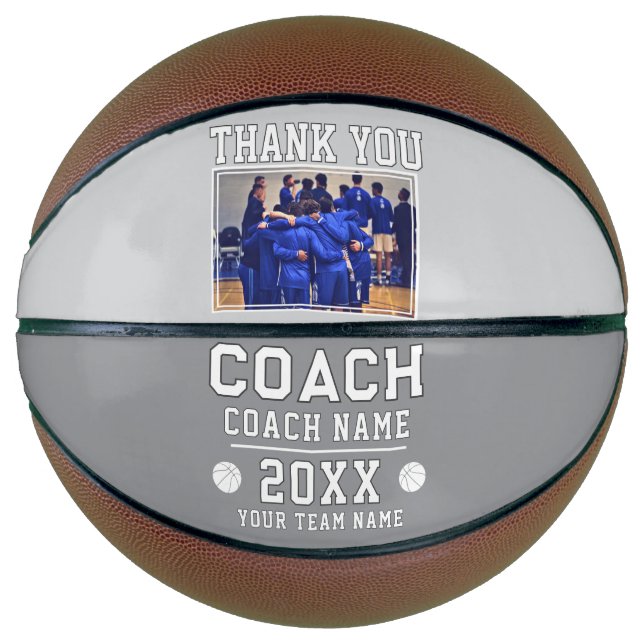 Thank you Coach Sign Team Photo Basketball (Front)