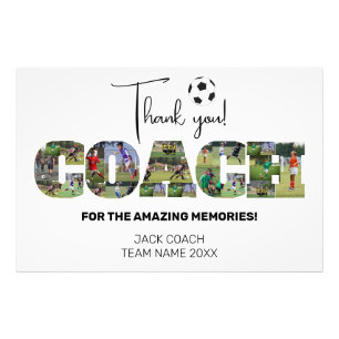 Thank you Coach Soccer Collage Photo Print