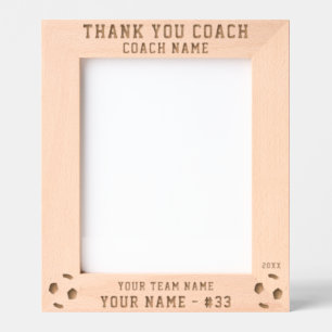 Thank you Coach Soccer Team Name Sports Etched Frames