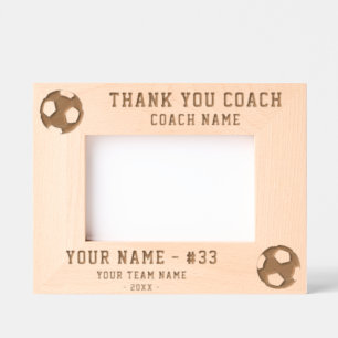 Thank you Coach Soccer Team Name Sports Etched Frames