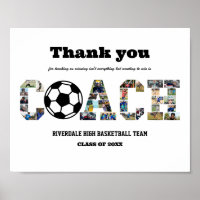 Thank You Coach Soccer Team Photo Collage 