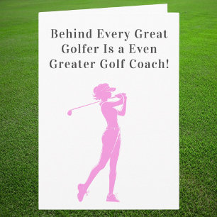 Thank You Coach Sporty Woman Golfer  Card
