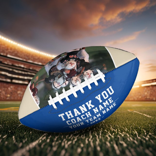 Thank you Coach Team Name Blue Photo American Football (Creator Uploaded)