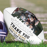 Thank you Coach Team Name Photo American Football<br><div class="desc">Thank you Coach Team Name and Team Photo Football. Personalise with your coach name, team name and year. You can change any text on the football or erase it. A great gift for a coach! Add a team photo and get the team to sign the non-designed areas of the ball...</div>