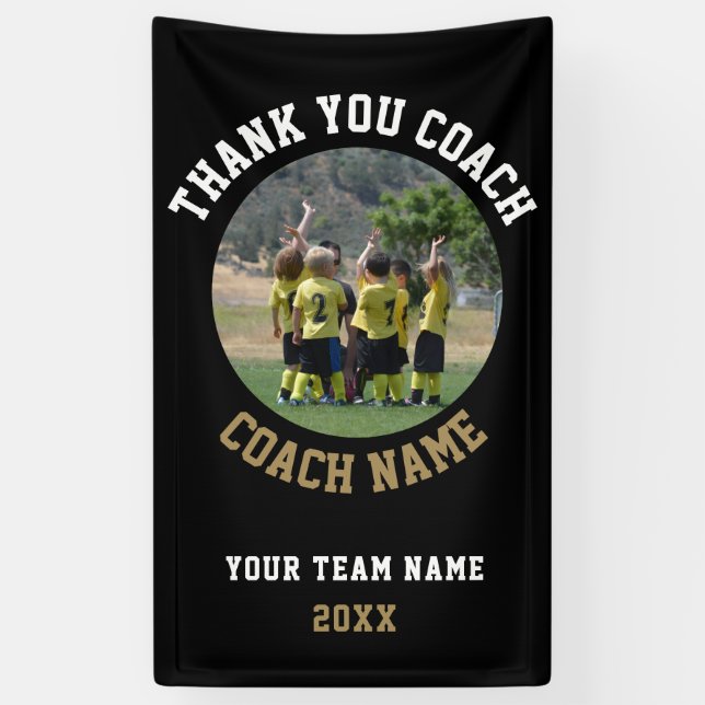 Thank you Coach Team Name Photo Banner (Vertical)