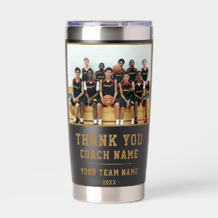 Thank you Coach Team Name Photo Insulated Tumbler
