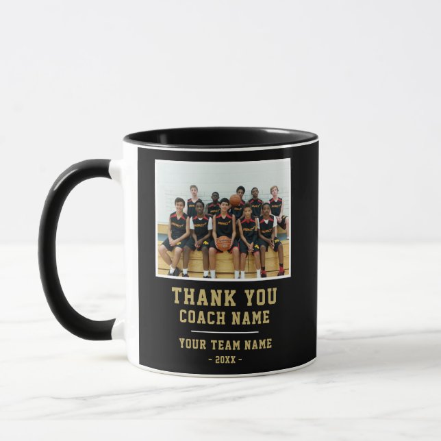 Thank you Coach Team Name Photo Mug (Left)