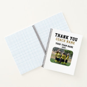 Thank you Coach Team Name Photo Notebook