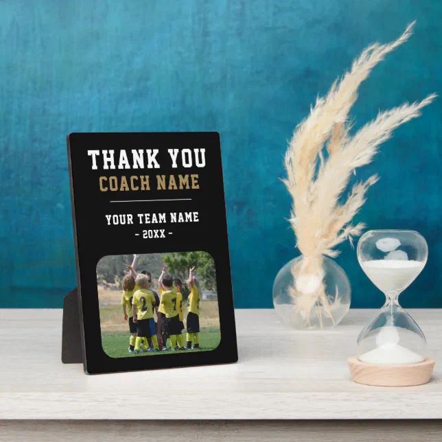 Thank you Coach Team Name Photo Plaque Zazzle Thank you Coach Team Name Photo Plaque Zazzle