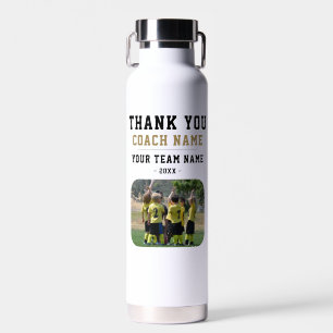 Thank you Coach Team Name Photo Water Bottle