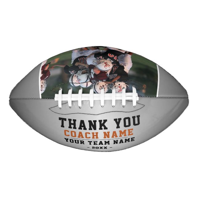 Thank you Coach Team Name Silver Photo American Football (Front)