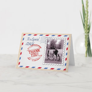 Thank You Coach. Vintage Sports Greeting Card
