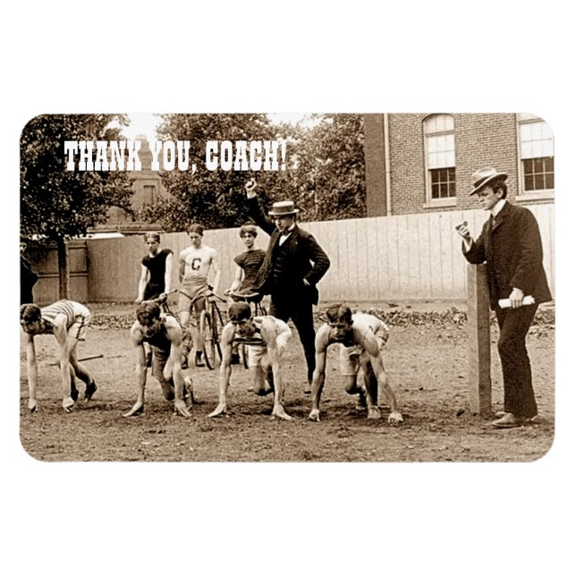 Thank You Coach. Vintage Sports Photo Gift Magnet (Horizontal)