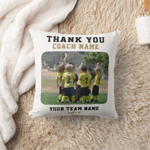 Thank you Coach with Team Name Photo Cushion