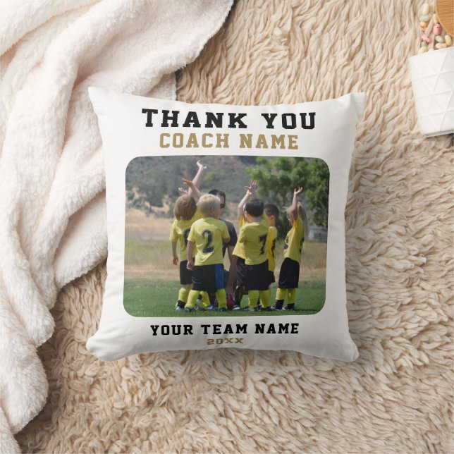 Thank you Coach with Team Name Photo Cushion (Blanket)