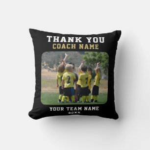 Thank you Coach with Team Name Photo Cushion