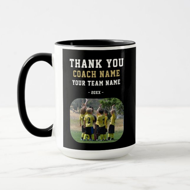 Thank you Coach with Team Name Photo Mug (Left)