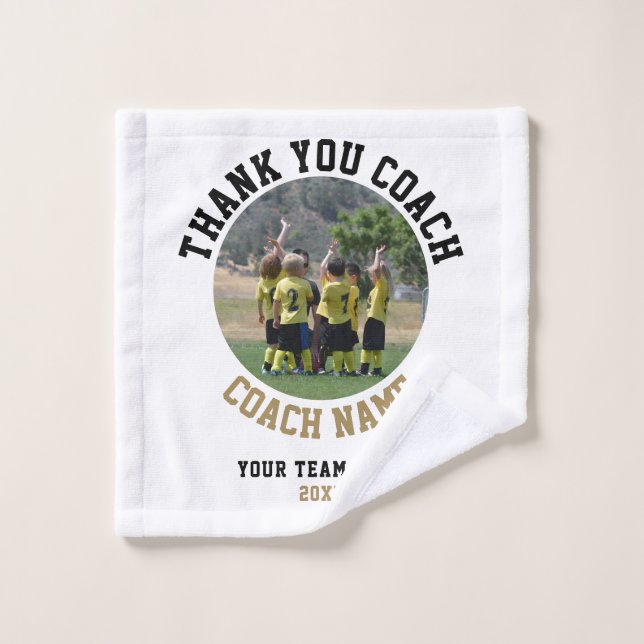 Thank you Coach with Team Name Photo Wash Cloth (Wash Cloth)