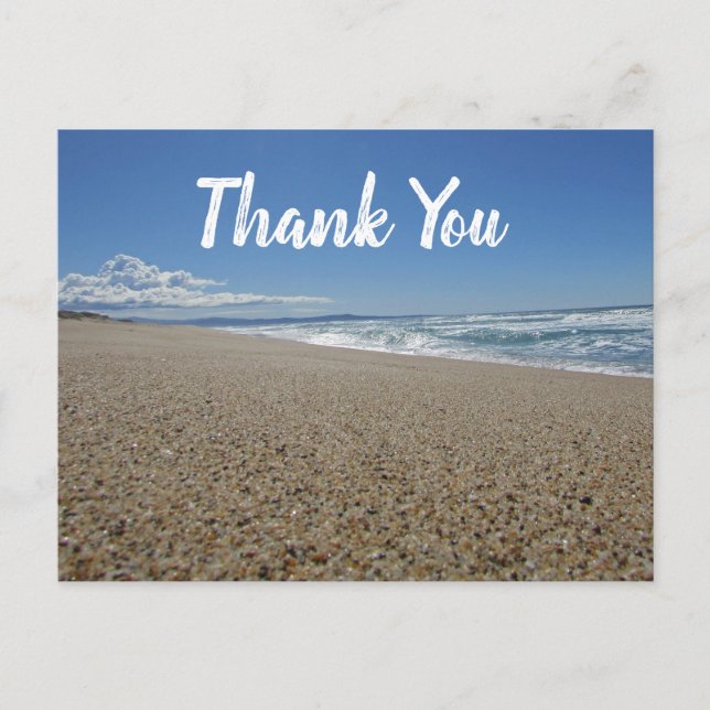 Thank You Coastal Beach Waves Appreciation Postcard (Front)