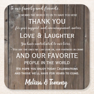 Thank you coaster Rustic Country Barn favours