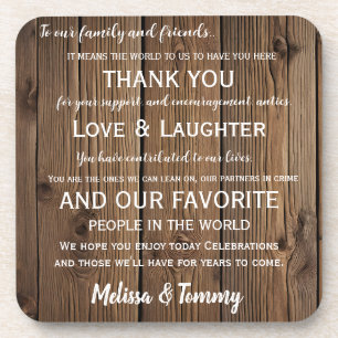 Thank you coaster Rustic Country Barn favours