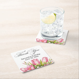 Thank you coaster wedding favours
