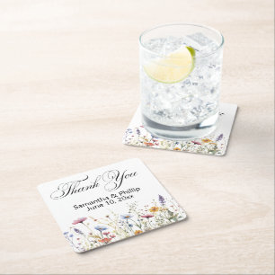 Thank you coaster wedding favours
