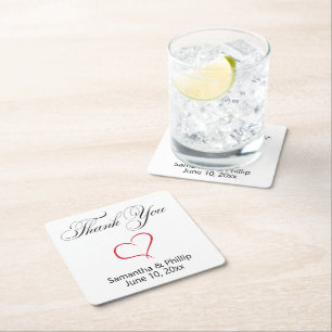 Thank you coaster wedding favours