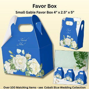Thank You, Cobalt Blue & White Favour Box