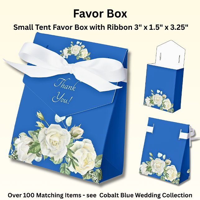 Thank You, Cobalt Blue & White Favour Box (Creator Uploaded)