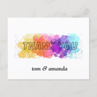 thank you colour Folded Invitation Postcard