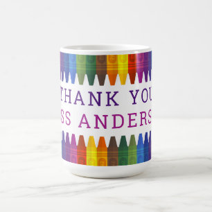 Thank You Coloured Crayons Personalise Coffee Mug