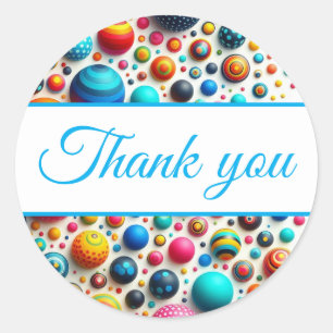 Thank You Colourful Abstract Classic Round Sticker