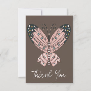 Thank You Colourful Butterfly Art Card