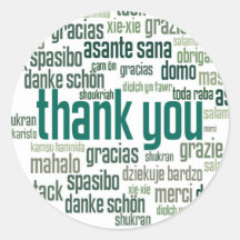 Thank you colourful green envelope seal sticker