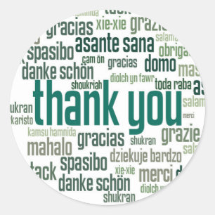 Thank you colourful green envelope seal sticker