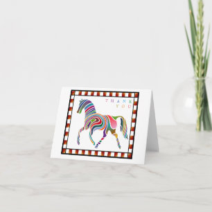 Thank You Colourful Horse Pony with Border Orange