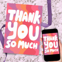 THANK YOU Colourful Pink Curvy Stripes CUSTOM 