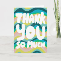 THANK YOU Colourful Pink Green Curvy Stripes CUSTO