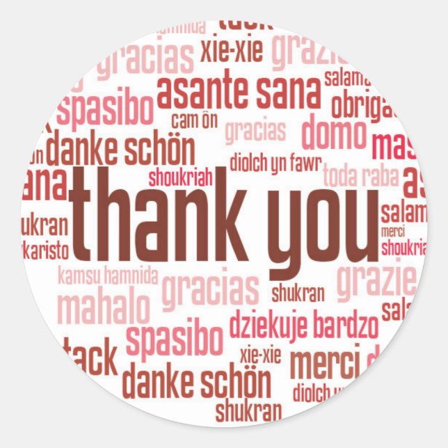 Thank you colourful red envelope seal sticker (Front)