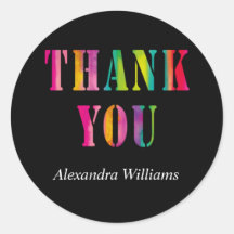 Thank You Colourful Typography Personalised