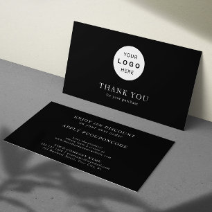 Thank you company logo black discount card
