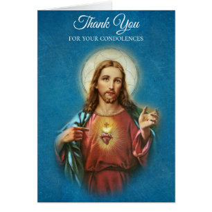 Thank You  Condolence Sympathy Sacred Heart Jesus
