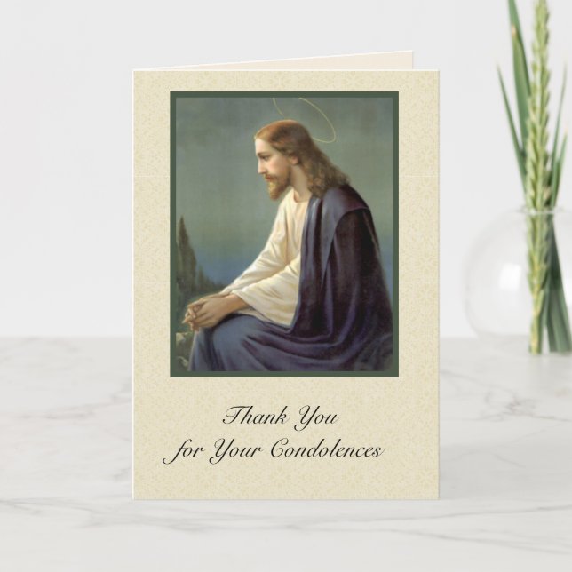 Thank You  Condolence Sympathy Sorrowful Jesus (Front)